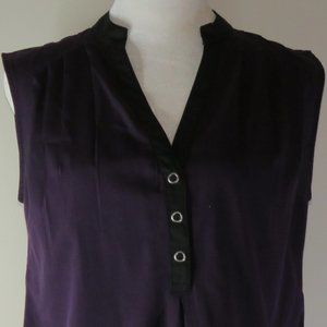 Converse One Star Women's Purple & Black Sleeveless V-Neck Blouse Size S (C678)
